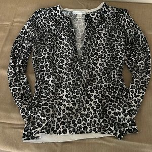 August Silk fun animal print long sleeve cardigan.